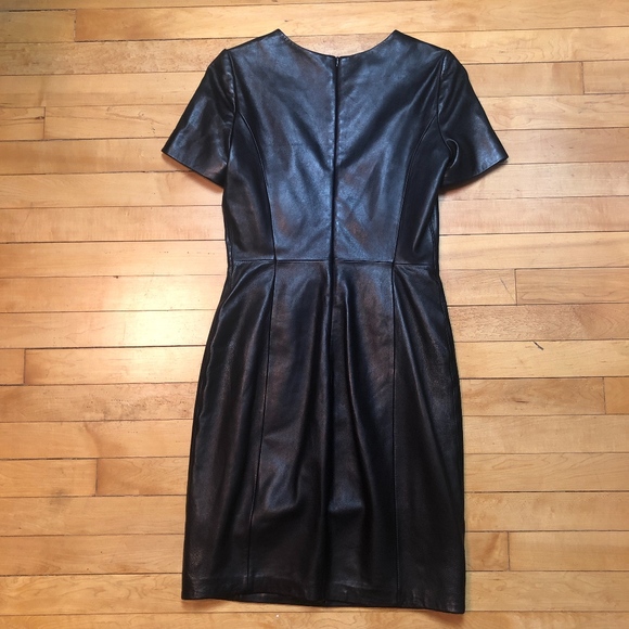 Antonio Melani Black Leather Farrell Sheath Dress - Picture 6 of 6